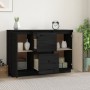 Sideboard aus massivem schwarzem Kiefernholz, 111 x 34 x 75 cm von vidaXL, Sideboards - Ref: Foro24-814313, Preis: 154,58 €, ...