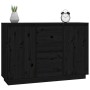 Sideboard aus massivem schwarzem Kiefernholz, 111 x 34 x 75 cm von vidaXL, Sideboards - Ref: Foro24-814313, Preis: 154,58 €, ...