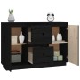 Solid black pine wood sideboard 111x34x75 cm by vidaXL, Sideboards - Ref: Foro24-814313, Price: 154,47 €, Discount: %