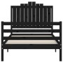 Bed frame with black solid wood headboard 100x200 cm by vidaXL, Beds and slatted bases - Ref: Foro24-3194175, Price: 126,84 €...