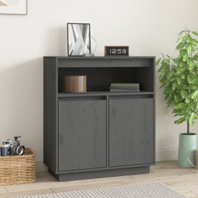 Solid gray pine wood sideboard 70x34x80 cm by vidaXL, Sideboards - Ref: Foro24-814386, Price: 79,99 €, Discount: %