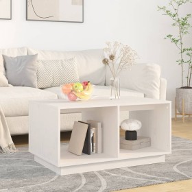 Couchtisch aus massivem weißem Kiefernholz, 80 x 50 x 40 cm von vidaXL, Couchtisch - Ref: Foro24-814435, Preis: 55,99 €, Raba...