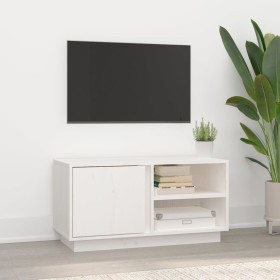 Mueble de TV madera maciza de pino blanco 80x35x40,5 cm de vidaXL, Muebles TV - Ref: Foro24-814465, Precio: 72,64 €, Descuent...