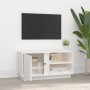 TV-Ständer aus massivem Kiefernholz weiß 80x35x40,5 cm von vidaXL, TV-Möbel - Ref: Foro24-814465, Preis: 72,64 €, Rabatt: %