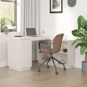 Solid white pine wood desk 110x50x75 cm by vidaXL, Desks - Ref: Foro24-814505, Price: 177,25 €, Discount: %