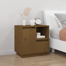 Bedside table solid honey brown pine wood 50x34x50 cm by vidaXL, Nightstands - Ref: Foro24-814485, Price: 53,53 €, Discount: %