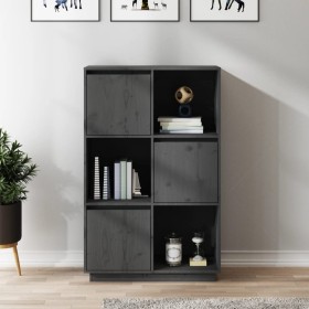 Tall sideboard in solid gray pine wood 74x35x117 cm by vidaXL, Sideboards - Ref: Foro24-814366, Price: 81,30 €, Discount: %