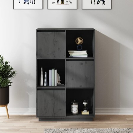 Tall sideboard in solid gray pine wood 74x35x117 cm by vidaXL, Sideboards - Ref: Foro24-814366, Price: 81,64 €, Discount: %