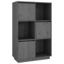 Aparador alto de madera maciza de pino gris 74x35x117 cm de vidaXL, Aparadores - Ref: Foro24-814366, Precio: 81,64 €, Descuen...