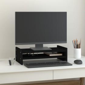 Monitor stand solid black pine wood 50x27x15 cm by vidaXL, Computer bases and risers - Ref: Foro24-814023, Price: 25,99 €, Di...