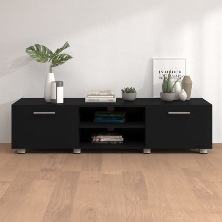 Black plywood TV cabinet 140x40x35 cm by vidaXL, TV Furniture - Ref: Foro24-340629, Price: 145,36 €, Discount: %