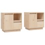 Mesitas de noche 2 uds madera maciza de pino 50x34x50 cm de vidaXL, Mesitas de noche - Ref: Foro24-814480, Precio: 103,31 €, ...