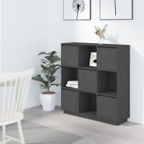 Tall sideboard in solid gray pine wood 110.5x35x117 cm by vidaXL, Sideboards - Ref: Foro24-814371, Price: 125,99 €, Discount: %