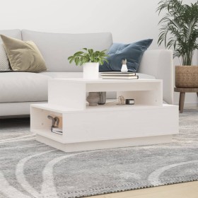 Solid white pine wood coffee table 80x55x40.5 cm by vidaXL, Coffee table - Ref: Foro24-814515, Price: 88,81 €, Discount: %