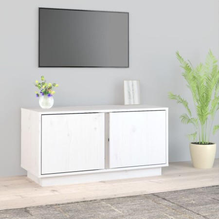 Mueble de TV madera maciza de pino blanco 80x35x40,5 cm de vidaXL, Muebles TV - Ref: Foro24-814470, Precio: 52,16 €, Descuent...