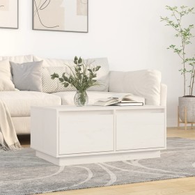 Solid white pine wood coffee table 80x50x35 cm by vidaXL, Coffee table - Ref: Foro24-814440, Price: 82,58 €, Discount: %