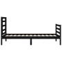 Bed frame with black solid wood headboard 100x200 cm by vidaXL, Beds and slatted bases - Ref: Foro24-3194695, Price: 114,99 €...