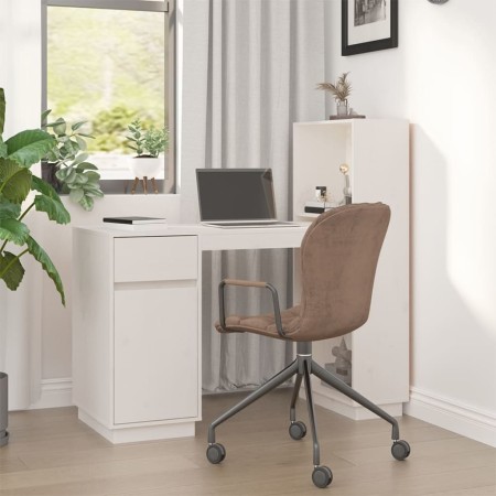 Solid white pine wood desk 110x53x117 cm by vidaXL, Desks - Ref: Foro24-814510, Price: 177,99 €, Discount: %