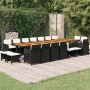 Set de comedor jardín 19 pzas con cojines ratán sintético negro de vidaXL, Conjuntos de jardín - Ref: Foro24-3095657, Precio:...