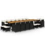 Set de comedor jardín 19 pzas con cojines ratán sintético negro de vidaXL, Conjuntos de jardín - Ref: Foro24-3095657, Precio:...