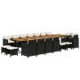 Set de comedor jardín 19 pzas con cojines ratán sintético negro de vidaXL, Conjuntos de jardín - Ref: Foro24-3095657, Precio:...