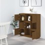 High sideboard solid honey brown pine wood 110.5x35x117 cm by vidaXL, Sideboards - Ref: Foro24-814372, Price: 112,87 €, Disco...