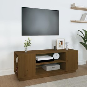 Solid pine wood TV stand in honey brown color, 110x35x40.5 cm by vidaXL, TV Furniture - Ref: Foro24-814412, Price: 68,79 €, D...