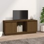 Solid pine wood TV stand in honey brown color, 110.5x35x44 cm by vidaXL, TV Furniture - Ref: Foro24-814342, Price: 58,77 €, D...