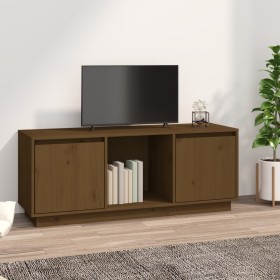 Solid pine wood TV stand in honey brown color, 110.5x35x44 cm by vidaXL, TV Furniture - Ref: Foro24-814342, Price: 58,99 €, D...