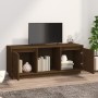 Solid pine wood TV stand in honey brown color, 110.5x35x44 cm by vidaXL, TV Furniture - Ref: Foro24-814342, Price: 58,77 €, D...