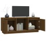 Solid pine wood TV stand in honey brown color, 110.5x35x44 cm by vidaXL, TV Furniture - Ref: Foro24-814342, Price: 58,77 €, D...