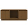 Solid pine wood TV stand in honey brown color, 110.5x35x44 cm by vidaXL, TV Furniture - Ref: Foro24-814342, Price: 58,77 €, D...