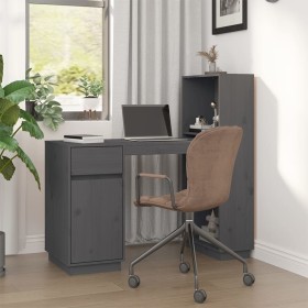 Solid gray pine wood desk 110x53x117 cm by vidaXL, Desks - Ref: Foro24-814511, Price: 192,99 €, Discount: %