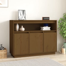 Honey brown solid pine wood sideboard 104.5x34x80 cm by vidaXL, Sideboards - Ref: Foro24-814392, Price: 111,68 €, Discount: %