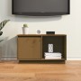 Mueble de TV madera maciza de pino marrón miel 74x35x44 cm de vidaXL, Muebles TV - Ref: Foro24-814337, Precio: 44,32 €, Descu...