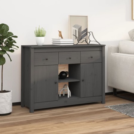 Solid gray pine wood sideboard 100x35x74.5 cm by vidaXL, Sideboards - Ref: Foro24-814551, Price: 122,75 €, Discount: %