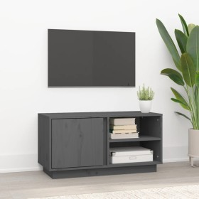 TV cabinet solid gray pine wood 80x35x40.5 cm by vidaXL, TV Furniture - Ref: Foro24-814466, Price: 70,59 €, Discount: %