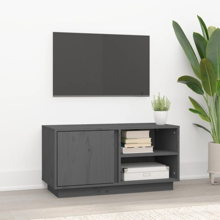 Mueble de TV madera maciza de pino gris 80x35x40,5 cm de vidaXL, Muebles TV - Ref: Foro24-814466, Precio: 70,59 €, Descuento: %