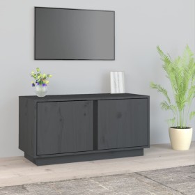 Solid pine wood TV stand in gray, 80x35x40.5 cm by vidaXL, TV Furniture - Ref: Foro24-814471, Price: 69,99 €, Discount: %