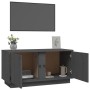 Solid pine wood TV stand in gray, 80x35x40.5 cm by vidaXL, TV Furniture - Ref: Foro24-814471, Price: 69,21 €, Discount: %