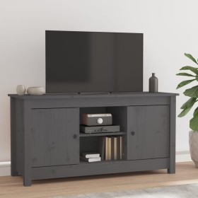 Gray pine solid wood TV cabinet 103x36.5x52 cm by vidaXL, TV Furniture - Ref: Foro24-814586, Price: 97,45 €, Discount: %