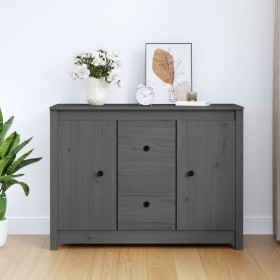 Solid gray pine wood sideboard 100x35x74 cm by vidaXL, Sideboards - Ref: Foro24-814566, Price: 173,99 €, Discount: %