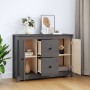 Solid gray pine wood sideboard 100x35x74 cm by vidaXL, Sideboards - Ref: Foro24-814566, Price: 173,02 €, Discount: %