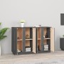 Sideboard aus massivem grauem Kiefernholz, 120 x 35 x 80 cm von vidaXL, Sideboards - Ref: Foro24-814496, Preis: 171,31 €, Rab...