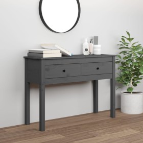 Gray solid pine wood console table 100x35x75 cm by vidaXL, Side tables - Ref: Foro24-814616, Price: 88,11 €, Discount: %