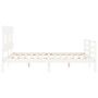 White solid wood bed frame with headboard 160x200 cm by vidaXL, Beds and slatted bases - Ref: Foro24-3195167, Price: 139,37 €...