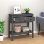 Gray solid pine wood console table 75x35x75 cm by vidaXL, Side tables - Ref: Foro24-814621, Price: 127,99 €, Discount: %