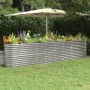 Planter raised bed steel powder coating silver 332x40x68 cm by vidaXL, Pots and planters - Ref: Foro24-318912, Price: 99,87 €...