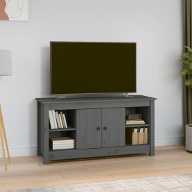 Solid pine wood TV stand in gray, 103x36.5x52 cm by vidaXL, TV Furniture - Ref: Foro24-814576, Price: 113,59 €, Discount: %