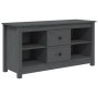 Gray pine solid wood TV cabinet 103x36.5x52 cm by vidaXL, TV Furniture - Ref: Foro24-814571, Price: 81,86 €, Discount: %